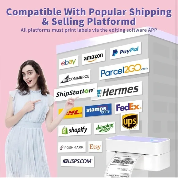 ASprink BT Thermal Label Printer w/ 4x6 Labels - Picture 7 of 12